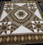 Vintage Biederlack Blanket 54X72 Brown Star Geometric West Germany Poly Acrylic. Fixed Price $49.99.
