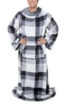 Snuggie Men's 2-IN-1 Reversible Wearable Blanket Gray Plaid. Fixed Price $29.99.