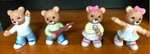 Vintage 80'S Home Interiors Sock-hop Bears Figurines (set Of 4) #1421. Fixed Price $6.00.