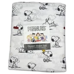 Peanuts Snoopy Woodstock Berkshire Blanket Home Co Queen Sheet Set White New. Fixed Price $49.98.