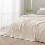 Bedelite Fleece Blankets Queen Size Beige Throw For Bed, Luxury Plus.... Fixed Price $49.68.