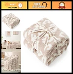 Snuggle Sac Leopard Throw Blanket 50X70 Reversible Beige Ultra Soft Cozy. Fixed Price $62.99.