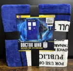 Bbc Doctor Who Micro Raschel Thow Blanket 50X89" Telephone Booth Blue Nwt. Fixed Price $60.00.