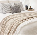 Chunky Knit Bed Blanket - Casaluna Natural Cream Size Full/queen. Fixed Price $120.00.