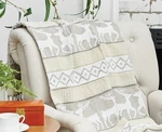 Reindeer 100% Cotton Ivory Christmas Winter Throw Blanket W/ Tassels 50" X 60". Fixed Price $37.49.