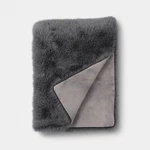 Faux Fur Throw Blanket Gray - Threshold. Fixed Price $17.95.