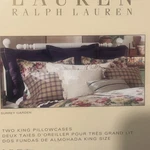 Ralph Lauren Surrey Garden Tattersall Plaid King Size Pillowcases Set Of 2 -nip. Fixed Price $89.95.