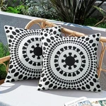 Merrycolor Set 2 Outdoor Waterproof Throw Pillow Covers Black And White Pi.... Fixed Price $23.99.