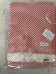 Sferra Celine Cotton Throw Blanket Coral Herringbone Weave Fringed 70X50". Fixed Price $80.00.