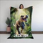 T-rex Blanket Personalized Dinosaur Mink Touch Fleece Custom Name Kids Gift. Fixed Price $48.99.