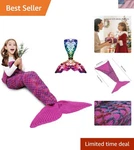 Mermaid Tail Blanket, Soft Crochet Sleeping Bag For Kids Adults, Merm.... Fixed Price $34.86.