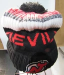Nhl New Jersey Devils Fanatics Beanie Locker Room Hat Knit Os Red With Black. Fixed Price $39.99.