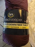 Serta Perfect Sleeper Packable White Down Fiber Throw Blanket Purple BIN02. Fixed Price $35.00.