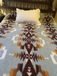 Pendleton Lake Aqua Aztec Turquoise Sherpa Fleece Reversible Blanket. Fixed Price $53.00.