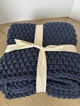 Pottery Barn Bayside Seed Stitch Chunky Knit Throw Blanket 44X56" Navy Blue. Fixed Price $69.00.