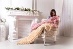 Chunky Knit Blanket, Wool. Fixed Price $244.96.