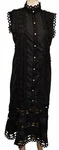 Xing Chen Ka Black Sleeveless Lace Detail Midi Womens Dress Pearl Buttons Size. Fixed Price $39.96.