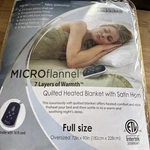 Shavel Home Products Micro Flannel Quilted Heated Blanket With Satin Hem, Full. Fixed Price $119.99.