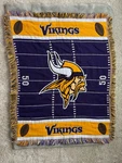 Northwest Minnesota Vikings Woven Tapestry Baby Blanket Throw Fringe. Fixed Price $24.99.