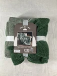 Fireside Home Heathered Knit Throw Blanket 50X60 Green Reversible Fleece Nwt. Fixed Price $24.99.