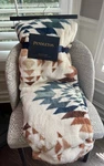 Pendleton Peak Canyon Faux Fur Throw Blanket 50" 70" Ivory Aztec Reversible. Fixed Price $94.97.