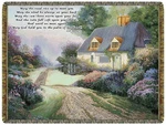 Cottage Path Tapestry Throw Blanket North American Made, Countryside, 52X68. Fixed Price $55.00.