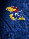 The University Of Kansas Jayhawks Logo Polyester Blanket By Northwest. Fixed Price $25.00.