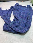 Mermaid Tail Blanket Hand Knit Crochet Snuggle Throw Turquoise Adult Pull On. Fixed Price $10.92.