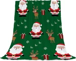 Christmas Decorative Throw Blanket Queen Size Green Santa Claus For Bed. Fixed Price $63.99.