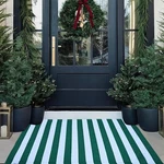 Green And White Striped Outdoor Rug St. Patrick's Day 27.5'' X 43'' Sprin.... Fixed Price $31.08.