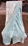 Sew Sweet Minky Designs Blanket Teal Demi Rose Prism & Aqua Sea Bunny. Fixed Price $150.00.