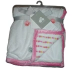 Just Born White Pink Fringe Colored Dot Baby Blanket Minky Fleece Girls Nwt Rare. Fixed Price $36.86.