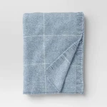 Windowpane Boucle Throw Blanket Blue/cream - Threshold. Fixed Price $12.99.