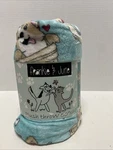 Frankie & June Cute/puppy Dogs With Glasses White Plush Throw Blanket 50X60 New. Fixed Price $18.00.