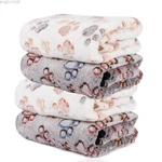4PCS Warm Pet Mat Small Paw Print Cat Dog Puppy Fleece Soft Blanket Bed Cushion. Fixed Price $11.78.