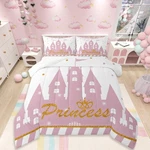 Girls Princess Comforter Set Full Size,cartoon Castle Bedding 3PCS Te.... Fixed Price $31.27.