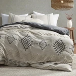 Boho Duvet Cover Set Twin Size, Beige And Gray Color Clash 2 Pieces Microfibe.... Fixed Price $54.24.