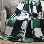 Tache Forest Green Plaid Patchwork Fleece Oversized Throw Bed Blanket Full/queen. Fixed Price $39.43.