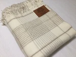 Compagnia Lane Preziose 100% Cashmere Throw Blanket 57X65" Ivory & Beige Plaid. Fixed Price $250.00.