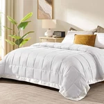 Downluxe Size Blanket With Satin Trim, Lightweight Queen, Ivory. Fixed Price $76.99.
