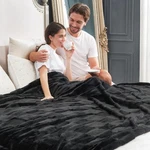 Cozy Bliss Checkered Faux Rabbit Fur Blanket King Size (108" 90") Black Nwt. Fixed Price $63.50.