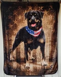 Rottweiler Dog American Flag Usa Patriotic To The Bone Queen Size Blanket. Fixed Price $58.23.