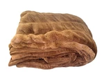 Pottery Barn Faux Fur Ruched Throw Blanket 50 X60 Tobacco New!. Fixed Price $180.00.