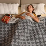 Bearhug Heated Blanket Full Size Faux Fur And Sherpa Gray Plaid Nwt 77" 84". Fixed Price $77.50.