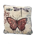 Tapestry Throw Pillow Butterfly, Dragonfly, Bumble Bee 15" X Tim Coffey. Fixed Price $15.00.