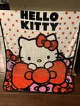 Sanrio Hello Kitty Red White Pink Bows Micro Fleece Plush Blanket 38" X 49". Fixed Price $20.00.