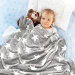 Super Soft Fleece Throw Blanket Hyseas Flannel Star Grey. Fixed Price $38.99.