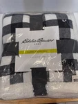 Nwt Eddie Bauer Throw Blanket Sherpa Fleece Bedding Black Buffalo Plaid 50X60. Fixed Price $19.99.