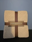 Hudson Park Collection Cable Knit Broken Herringbone Throw 48"X70" Beige Cotton. Fixed Price $120.00.