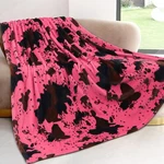 Cow Print Twin Size Hot Pink Throw Blankets Soft Fleece Flannel Light.... Fixed Price $22.93.